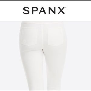 SPANX White Distressed Skinny Jeans